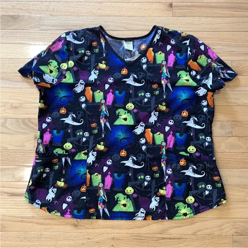 Disney Tim Burton’s The Nightmare Before Christmas Scrub Top 2XL Oogie Boogie